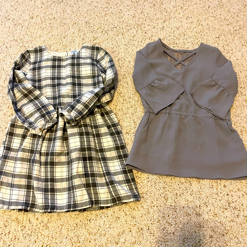 Adorable girls gray dress and tunic - size 4t